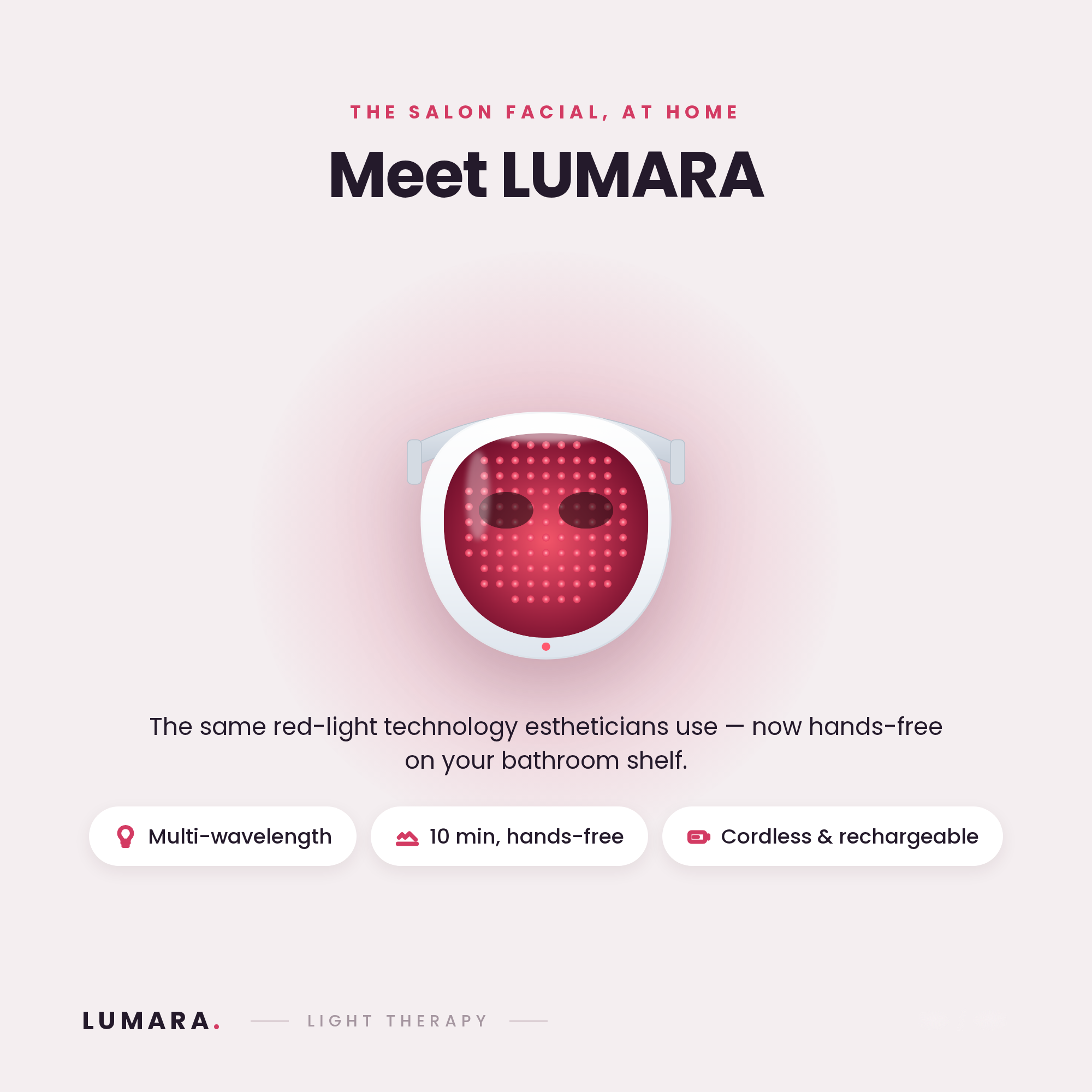 LUMARA LED Light Therapy Mask — Salon-Grade Red Light at Home