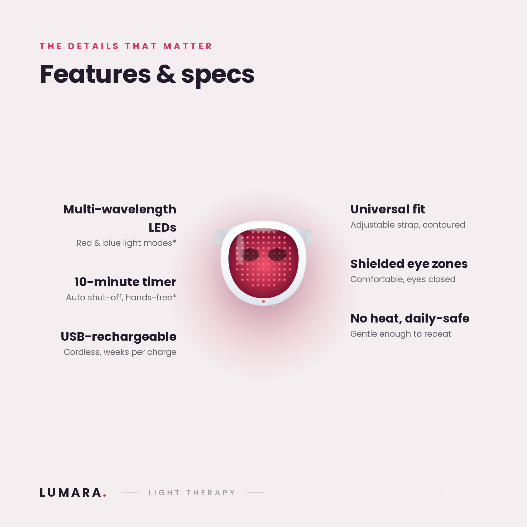 LUMARA LED Light Therapy Mask — Salon-Grade Red Light at Home