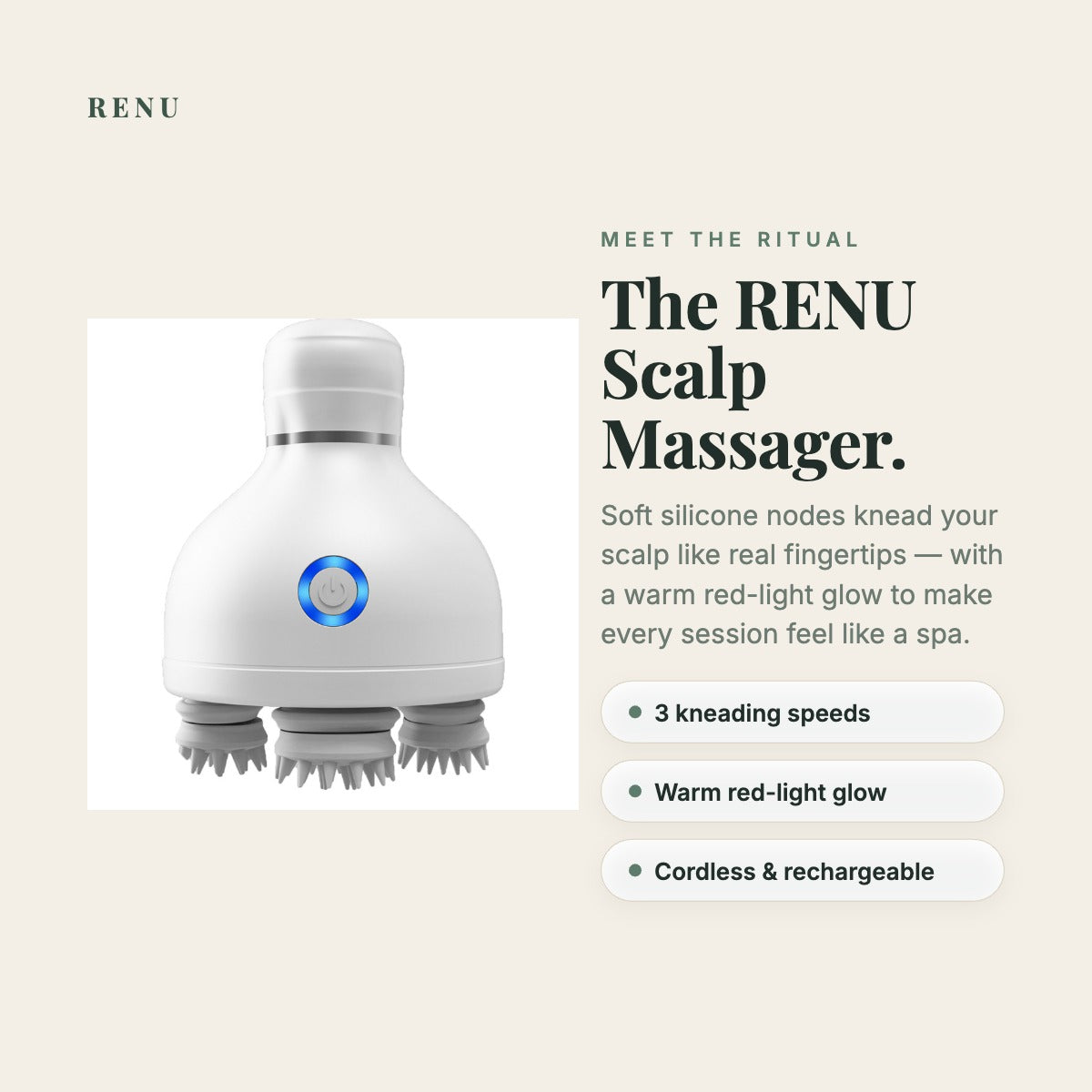 Meet the RENU Scalp Massager