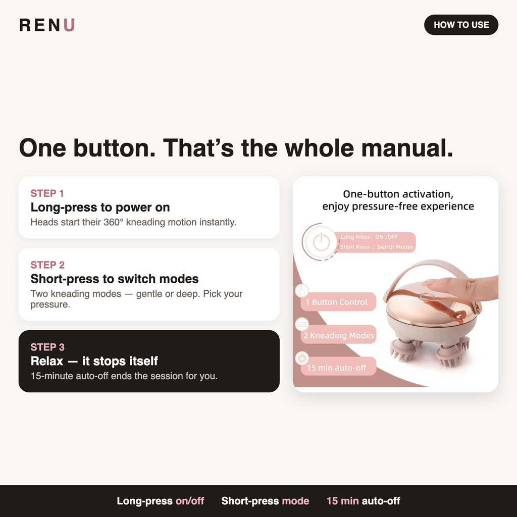 One button, three steps — how to use RENU