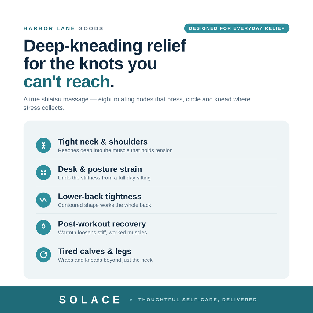SOLACE — deep-kneading relief for the knots you can't reach