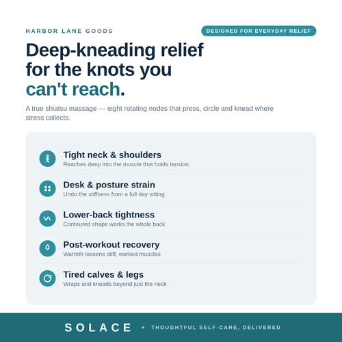 SOLACE — deep-kneading relief for the knots you can't reach