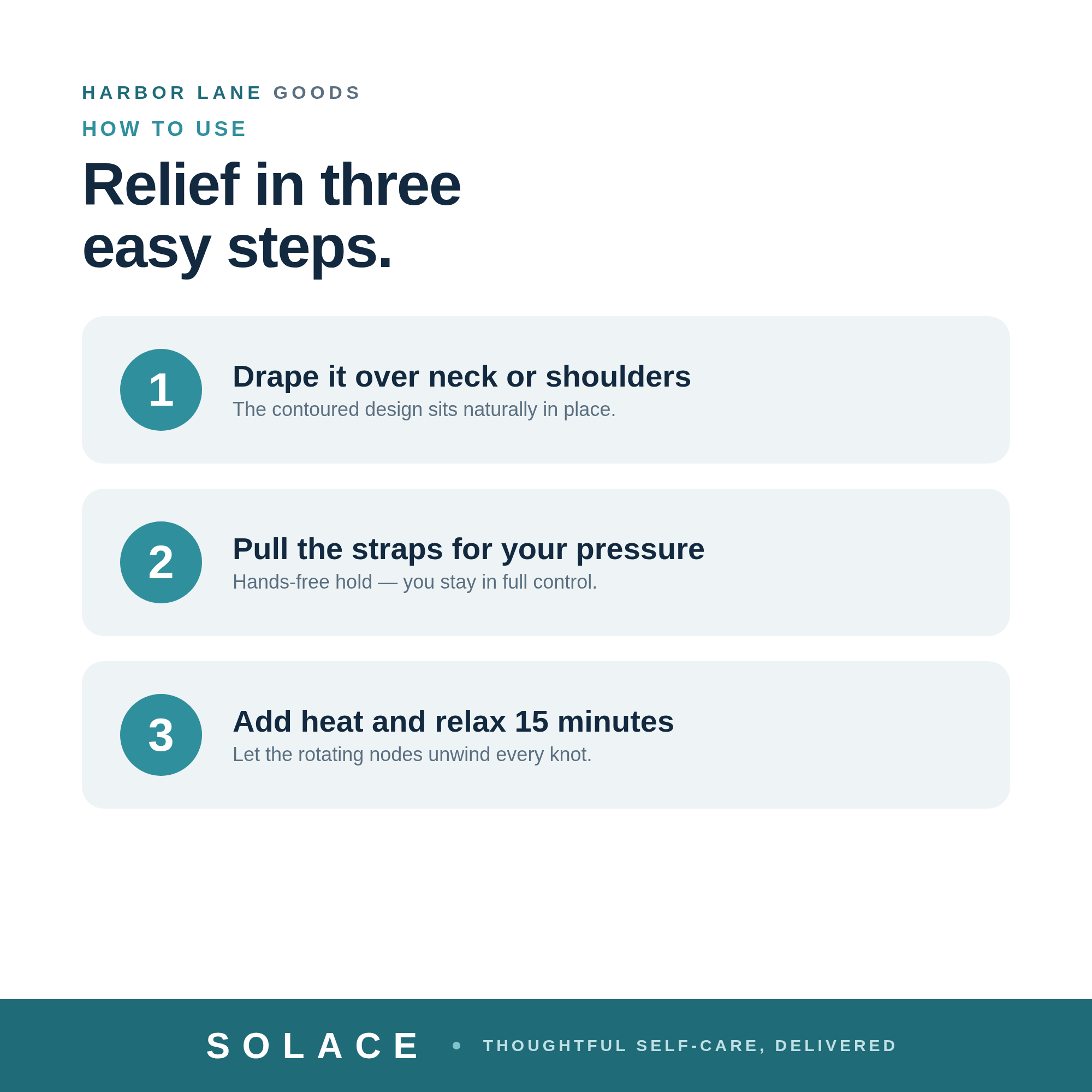 SOLACE — how to use in three simple steps
